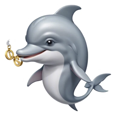 Chill dolphin smoking with gold chain and money  sticker