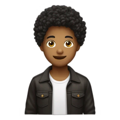 Garçon noir cheveux bouclés noir et marron clair sticker