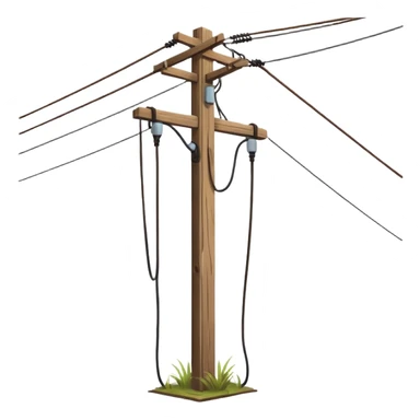 Electric pole with wires  sticker