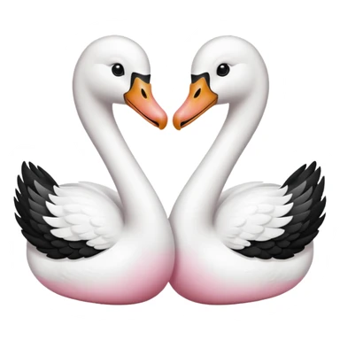 Dos cisnes pegando sus cabezas   sticker