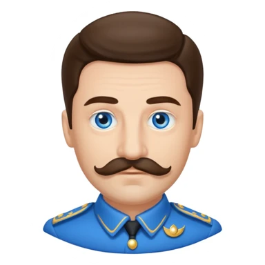 ugo casabianca bleu eyes with Staline´s moustache sticker