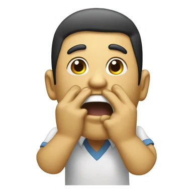 wiping mouth with hand and shouting with hand sticker