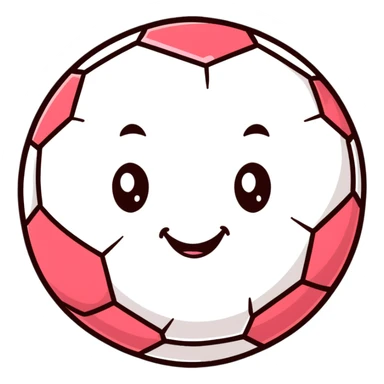 A cheerful soccer ball with a happy face and rosy cheeks sticker