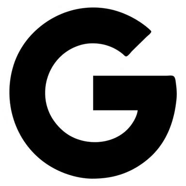 solid filled icon inspired by the Google 'G' logo sticker