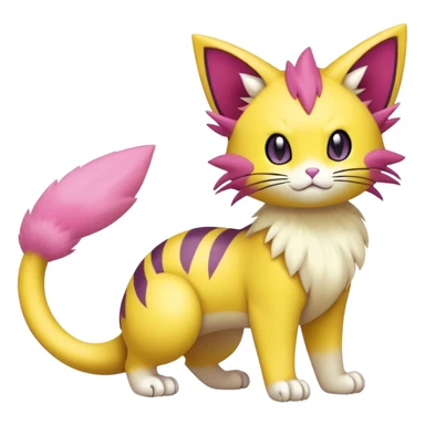 Liepard-Skitty-Delcatty-Pokémon-Fakémon-hybrid-creature (full body) sticker