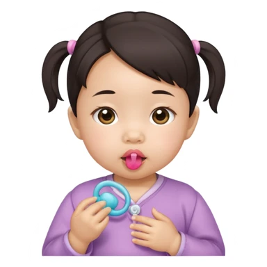 a asian baby girl with pacifier sticker