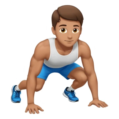 White man brown hair doing pushups  sticker