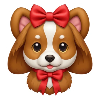 dog with a bow sticker