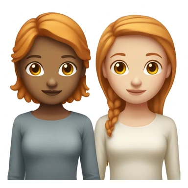 Ginger hair girl next to light Brown hair girl sticker