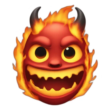 Demon with fire sticker