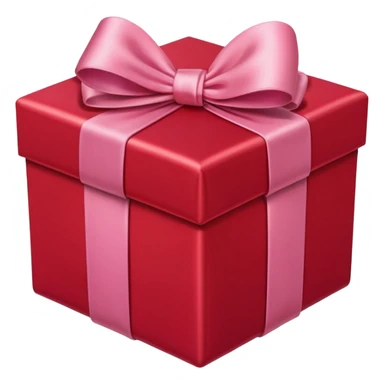red gift box with pink bow sticker