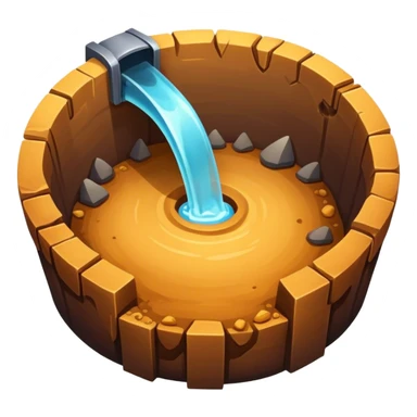 A deep hole or pit in the ground sticker