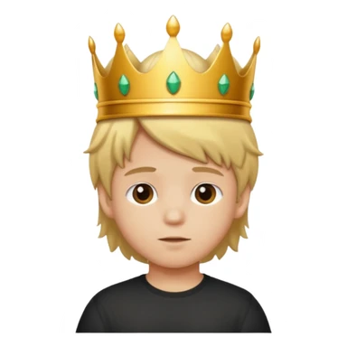 Niño con pelo mono y corona  sticker