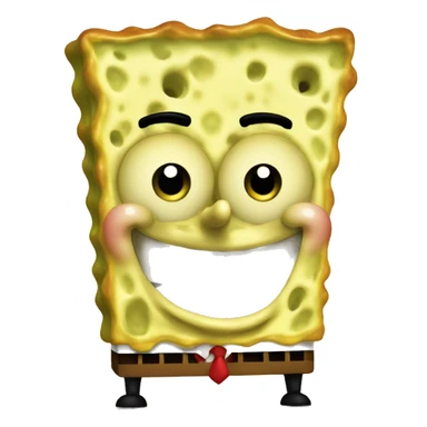 spongebob like an emoji very sharp, apple iOS style,  sticker