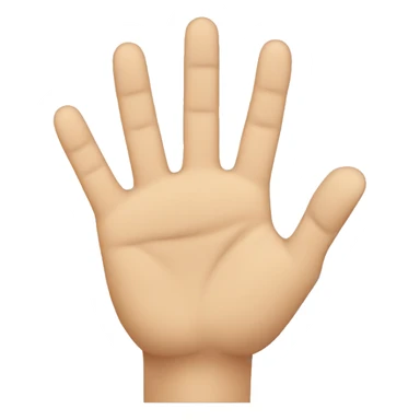 raised left hand with 5 fingers in the air with blue shirt sticker