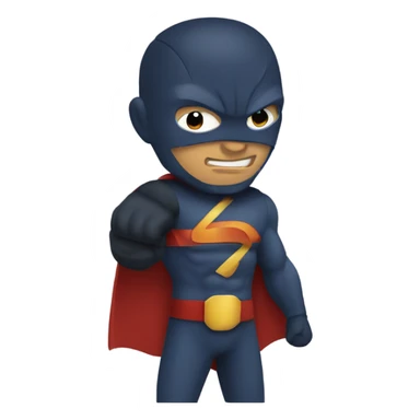 Super hero fighting villain sticker