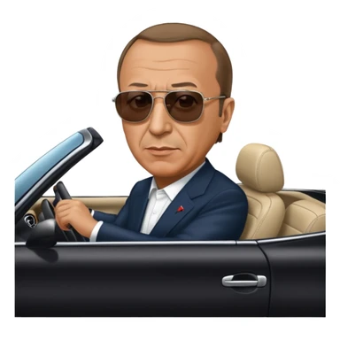 Recep Tayyip Erdoğan araba kullanıyor sticker