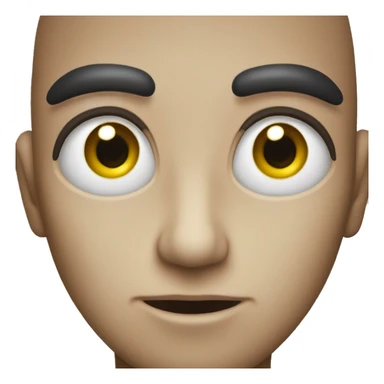 Wide open eyes with straight mouth line sticker