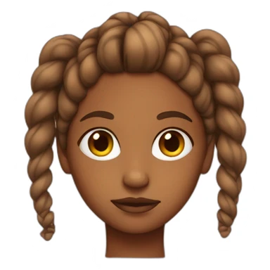 Brown girl with tied hair sticker