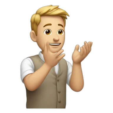 man clapping hands with bug flying in between them sticker