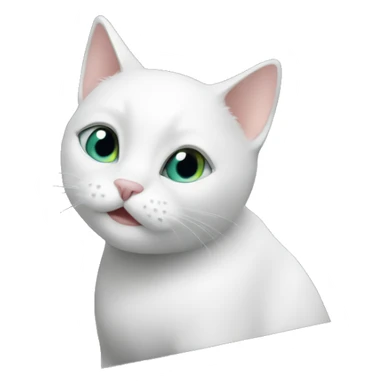 A white cat in The car sticker