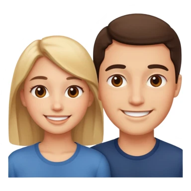 intimacy, two faces close, smiling sticker