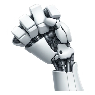 Flexing white mechanical cyborg arm and bicep sticker