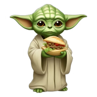 yoda eating kebab sticker