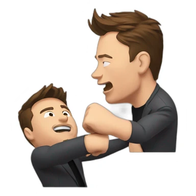 elon musk punching another elon musk sticker