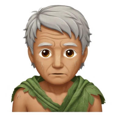 ancient man, tattered leaf cloth sticker