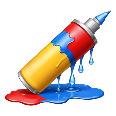 tube of paint with drops of color sticker