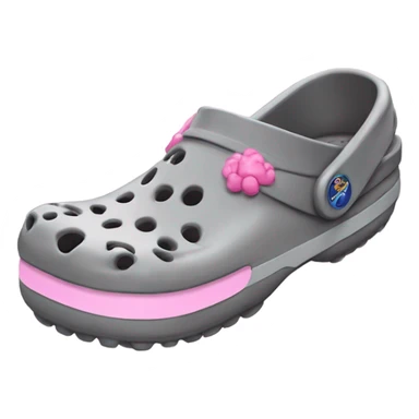 Grey Crocs with pink jibbitz sticker