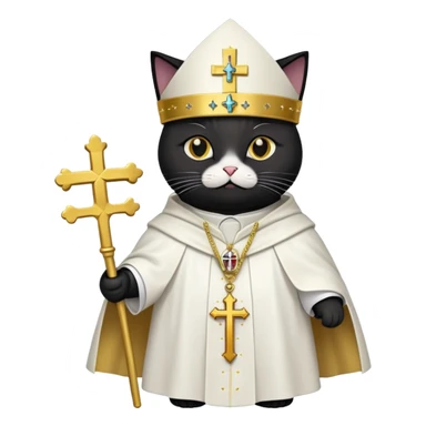 Black Cat  wearing pope clothes sticker