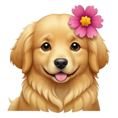 dog with flower sticker
