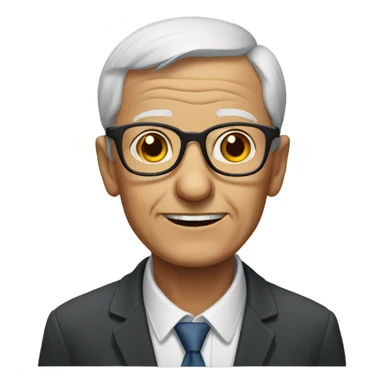 portrait of old man with glasses sticker