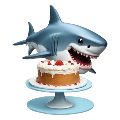Shark with a cake sticker