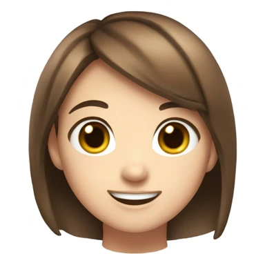 cute brown haired girl with ani sticker