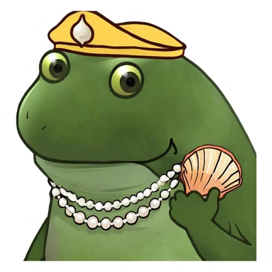 A smooth, oval-shaped seashell with a creamy or ivory color and a subtle shine. pearl in white or soft pink. The shell should look elegant, rare, and precious, as if it holds something valuable and majestic  sticker