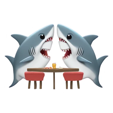 Shark on a date with about her shark sticker