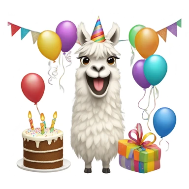 Funny llama with birthday sticker