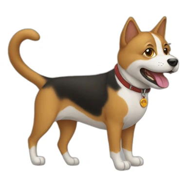 Un chat sur un chien  sticker