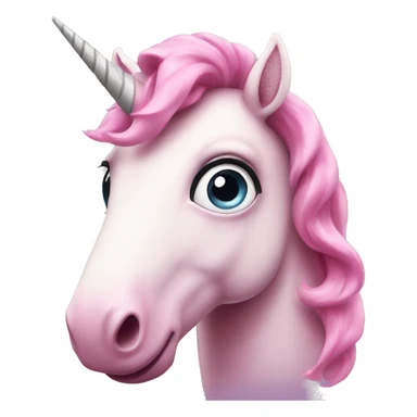 pink unicorn with big eyes sticker