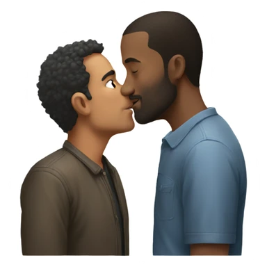 really short man kissing really tall man  sticker