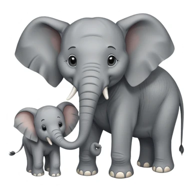 A elephant and a baby elephant  sticker