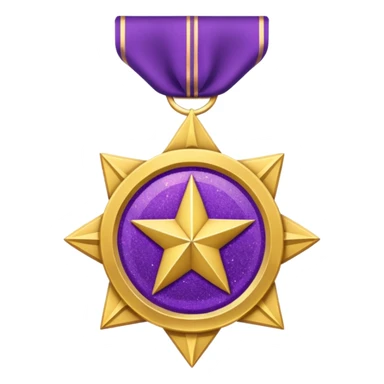 Purple Glitter military medal sticker