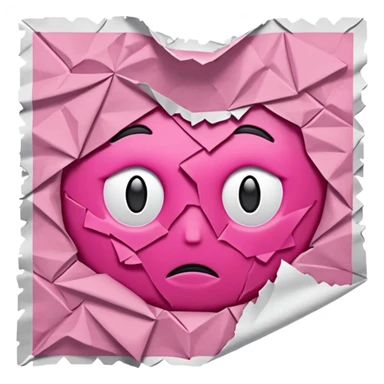 mac os mixed papers skeuomorphic pink sticker