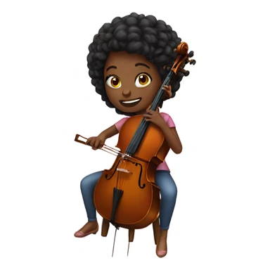black girl playing cello sticker