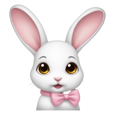 Baby bunny with coquette bow on ear sticker
