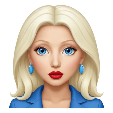 Christina Aguilera with blue eyes, long  platinum blonde hair sticker