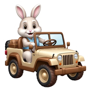 Easter bunny inna jeep sticker